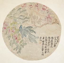 15001537吳昌碩蒙泉筆意圖團扇片